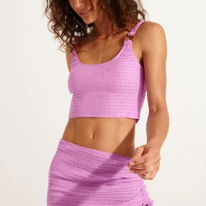 Top à bretelles smocké rose OLYA GROOVE