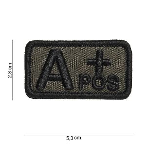 Patch tissu avec velcro « A+ » vert