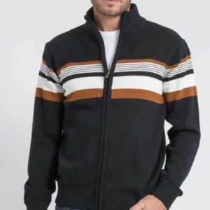GILET ZIPPE COL MONTANT RITCHIE PUR COTON